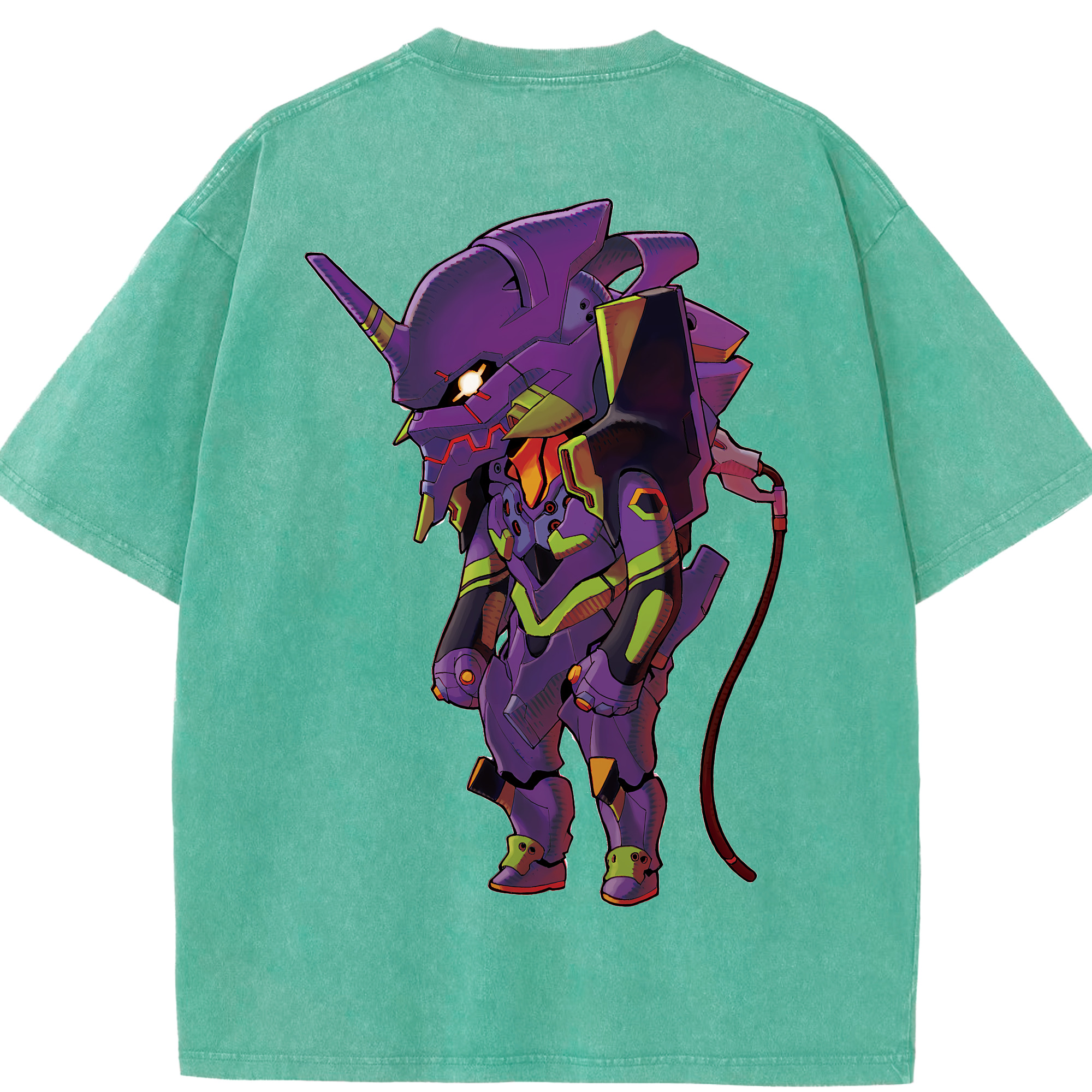（画像用） EVA 新世紀エヴァンゲリオン 綿100% ヴィンテージ風 半袖Tシャツ（背面プリント）